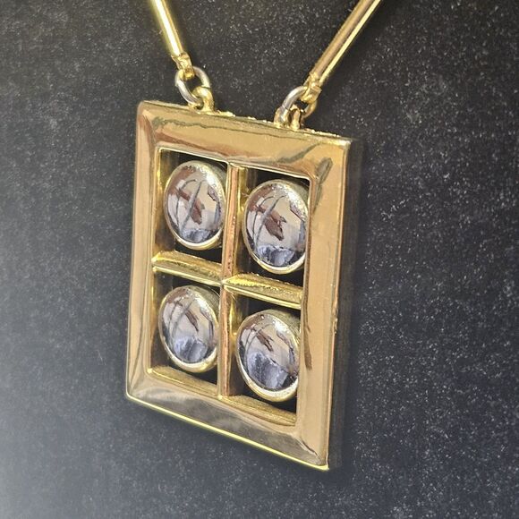 Artistry By Amway Necklace Gold And Silver Two Tone 20" With Chain Vintage - Picture 5 of 13